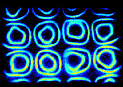 CH PLIF image taken on a Meso-scale distributed gas turbine combustor 2 mm above burner surface (horizontal cross section). Averaged data (200 frames) was acquired with iStar sCMOS. Courtesy of Dr. Tonghun Lee at Department of Mechanical Science and Engineering, University of Illinois at Urbana-Champaign.